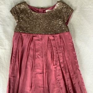 Girls Pink and Gold Cute Party Dress